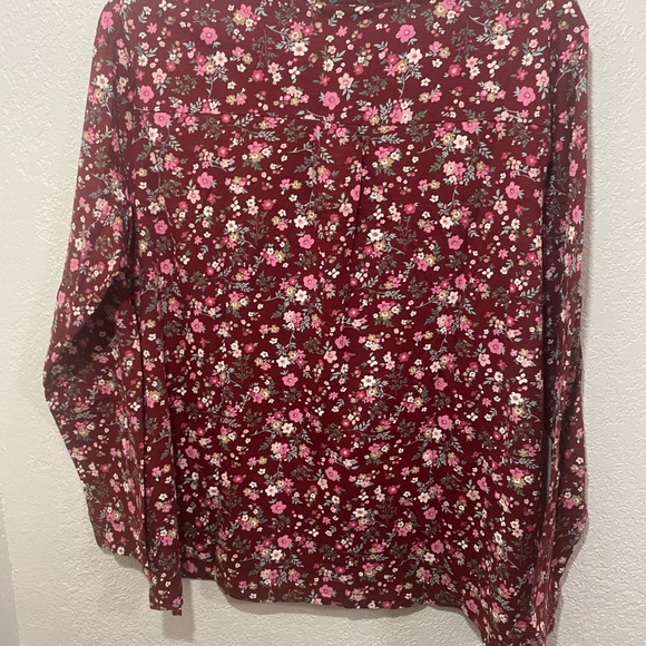 Burgundy Style & Co. Floral Top Size OX - Picture 4 of 9